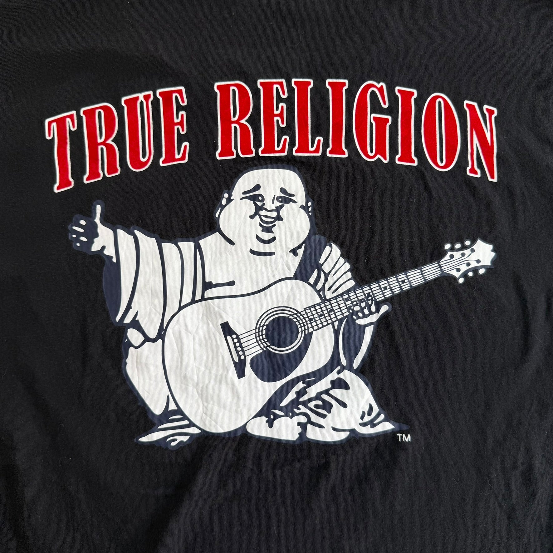 J- Vintage True Religion Logo & Buddha Graphic Tee - L