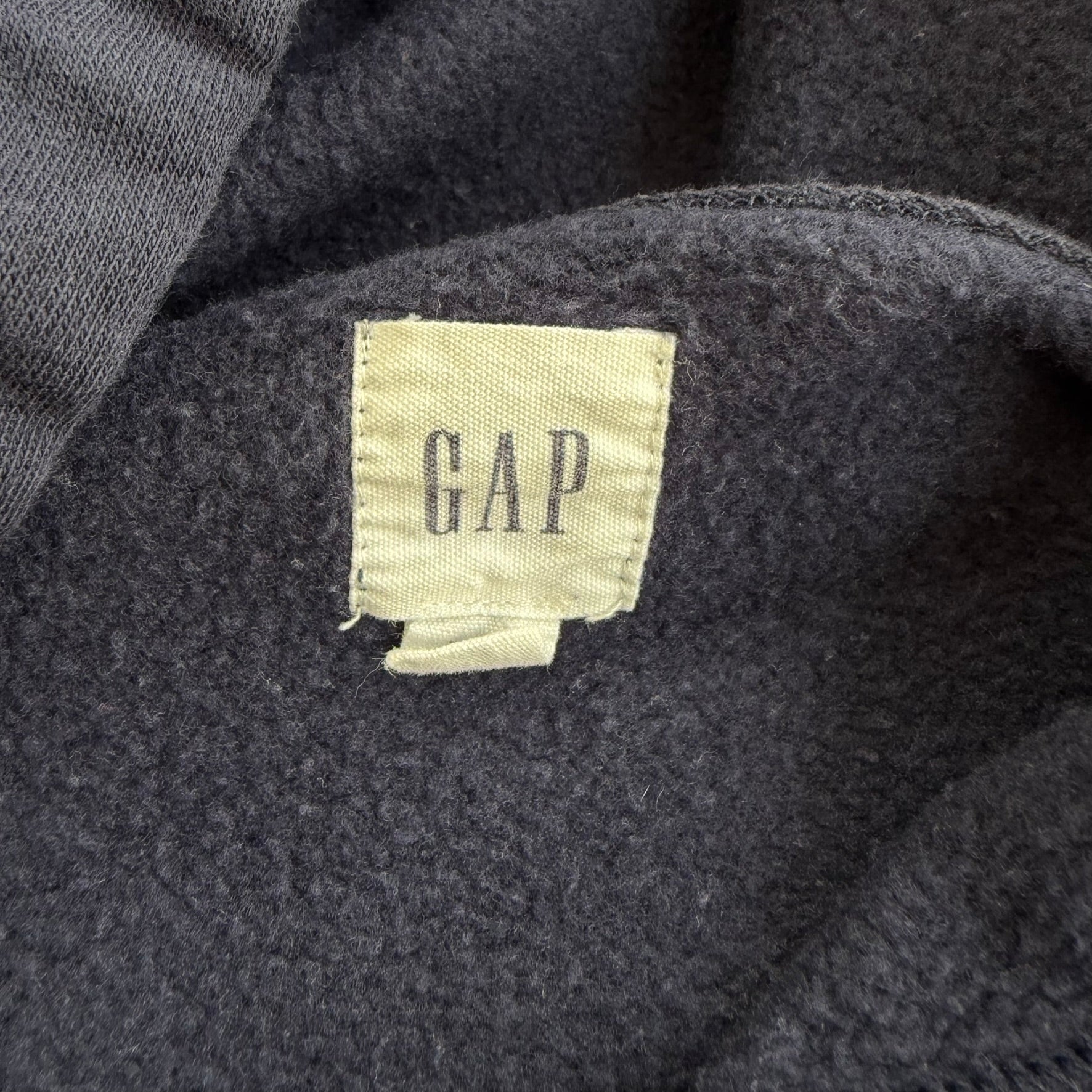 J- Vintage GAP Embroidered Text Navy Hoodie - 2XL