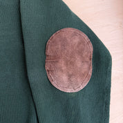 Vintage 90s Polo RL Embroidered Logo Leather Elbows Forest Green Pima Cotton Knit Sweater - 4XL Big