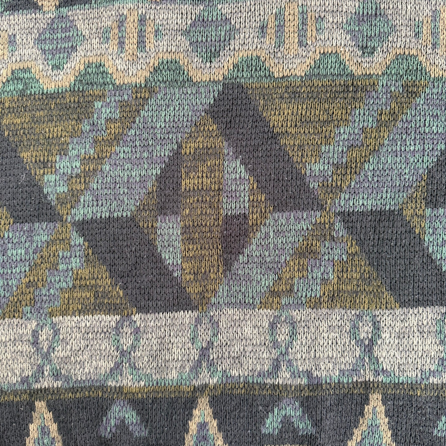 Vintage Rivage Patterned Acrylic Knit Sweater - M