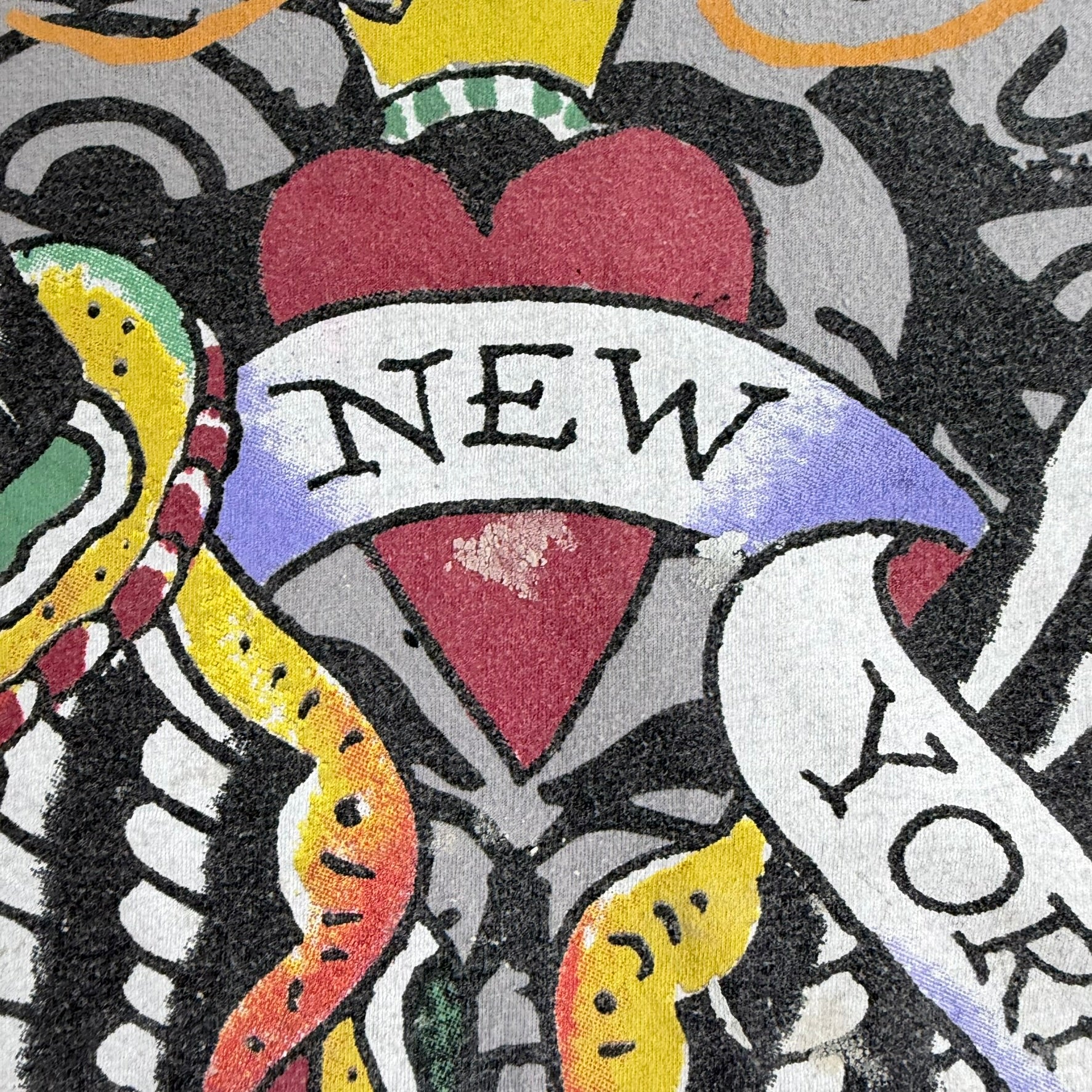 J- Vintage Ed Hardy New York City Skull Graphic Tee - XL