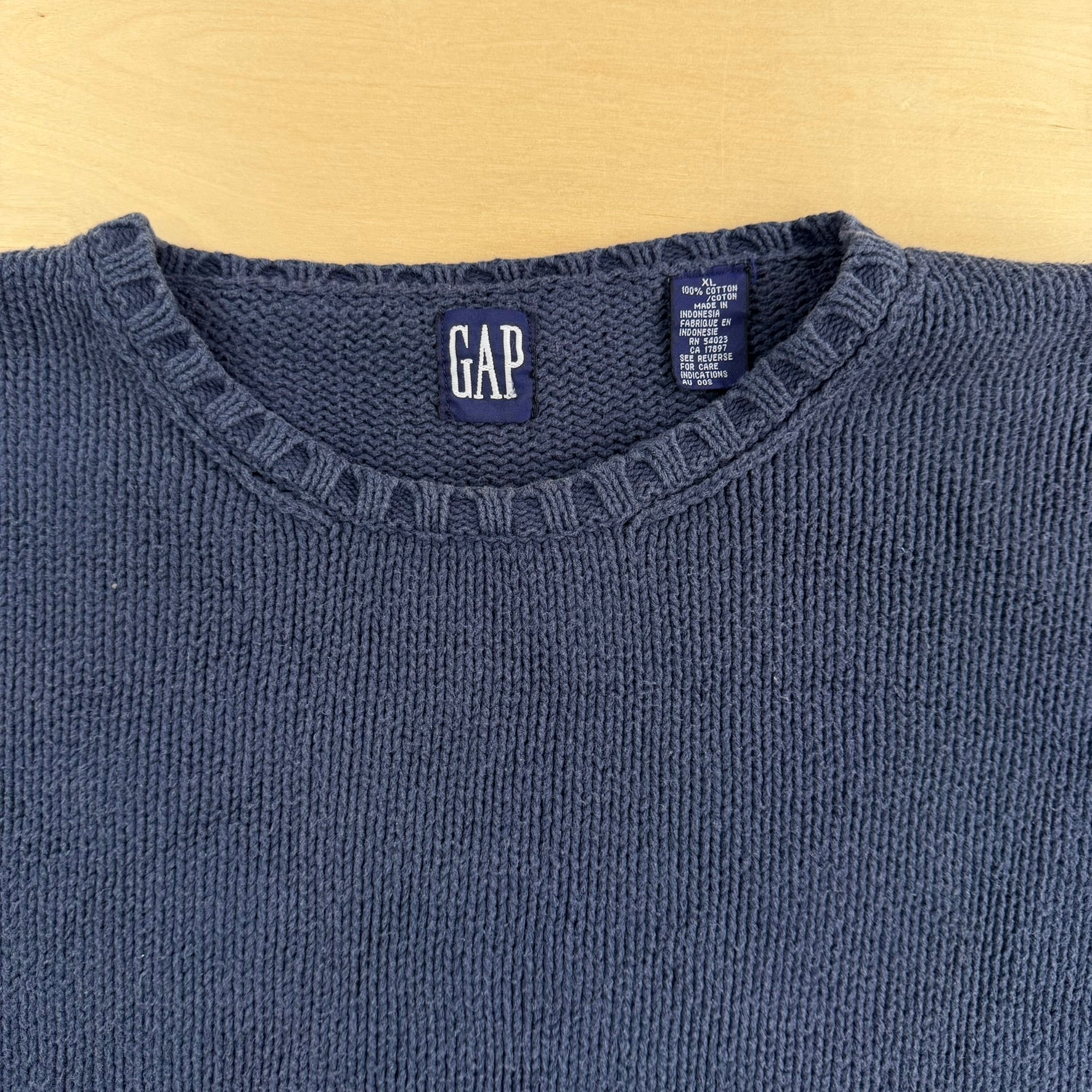 Vintage Gap Muted Navy Cotton Knit Sweater - XL