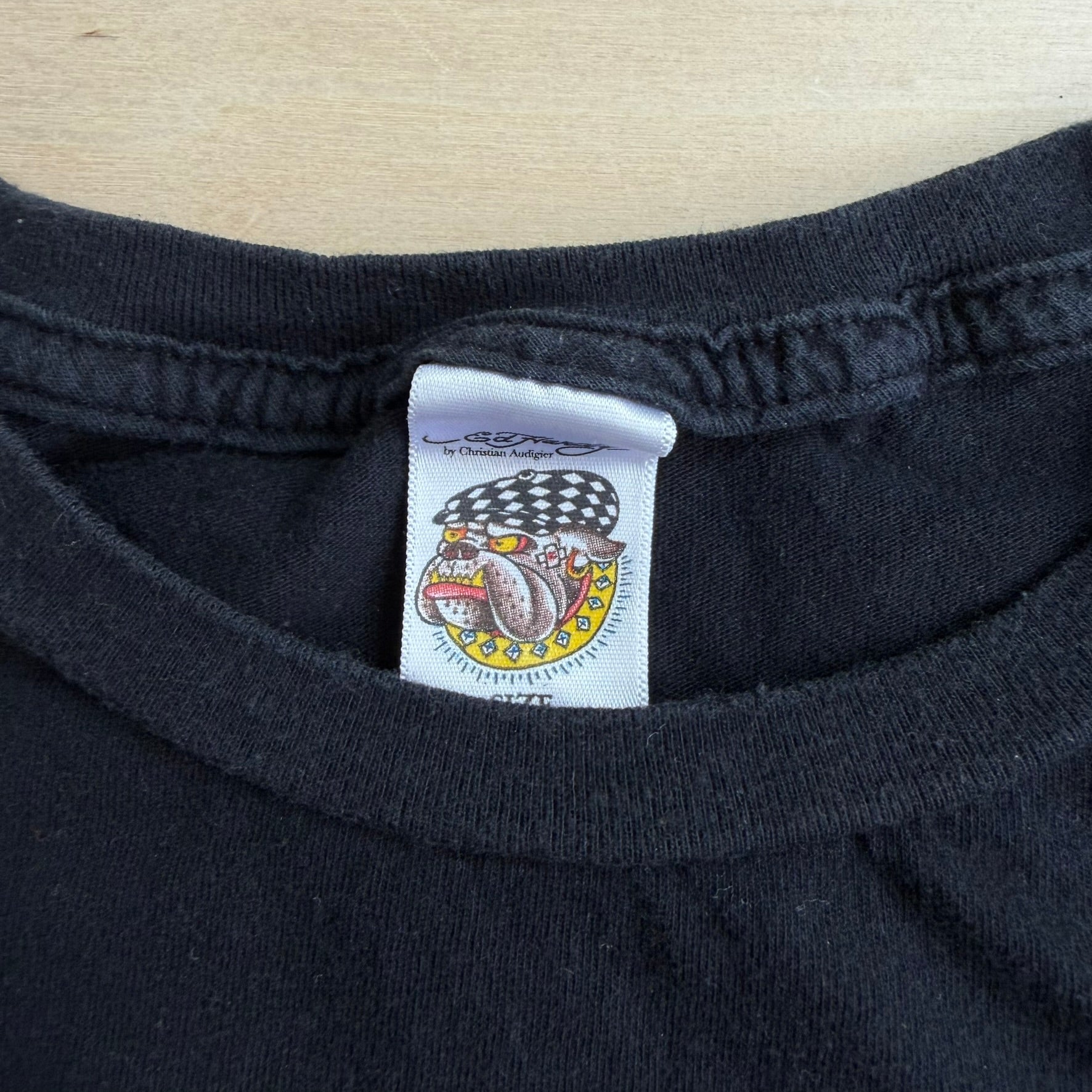 J- Vintage Ed Hardy Top Hat Skeleton Casino Graphic Tee - S