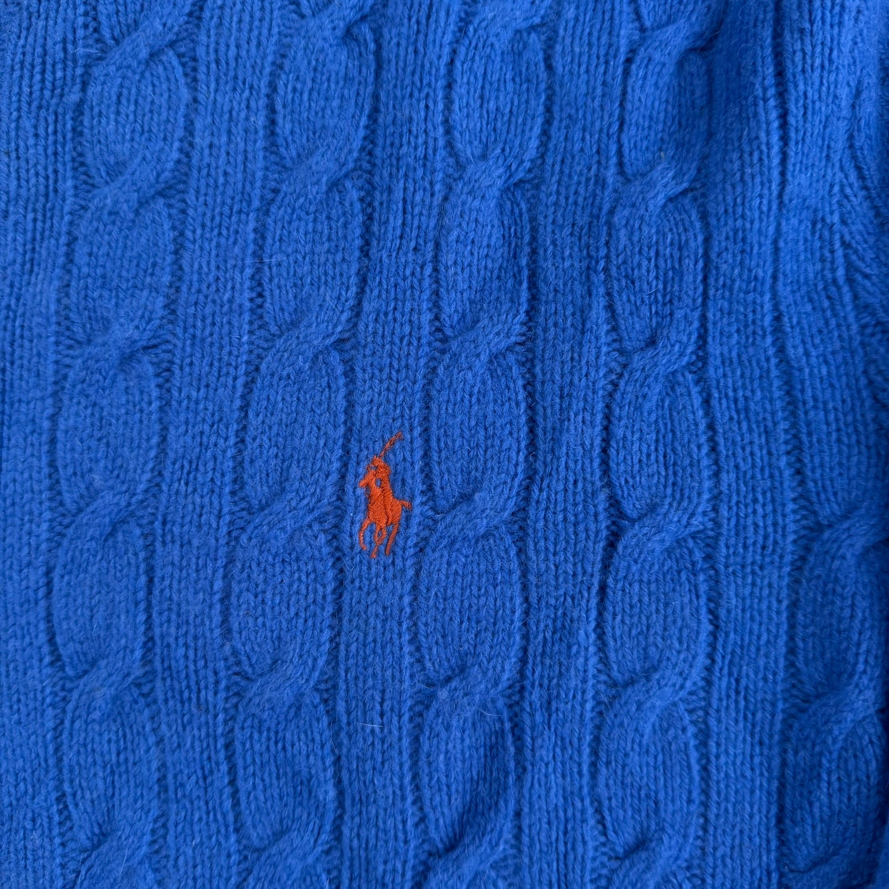 Vintage 90s Polo RL Embroidered Logo Baby Blue Marino Wool Knit Sweater - L