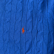 Vintage 90s Polo RL Embroidered Logo Baby Blue Marino Wool Knit Sweater - L