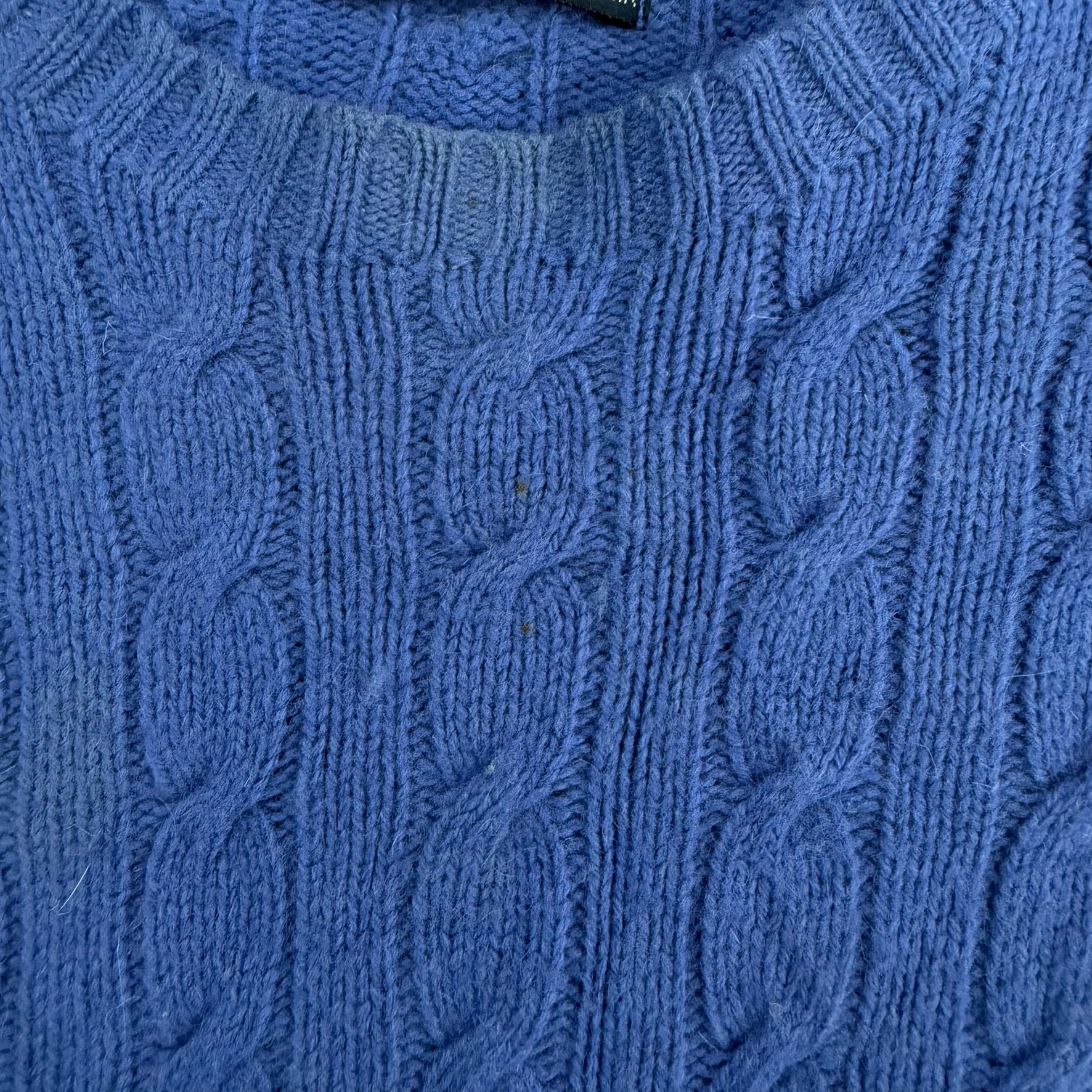 Vintage 90s Polo RL Embroidered Logo Baby Blue Marino Wool Knit Sweater - L