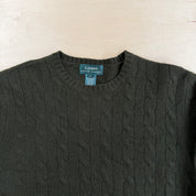 Vintage 90s Women's Lauren RL Olive Green Marino Wool Knit Sweater - Women's L