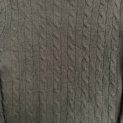 Vintage 90s Women's Lauren RL Olive Green Marino Wool Knit Sweater - Women's L
