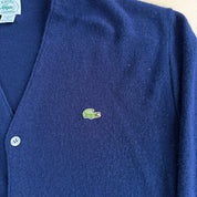 Vintage 90s Lacoste Izod Embroidered Logo Made In USA Cardigan Acrylic Knit Sweater - XL