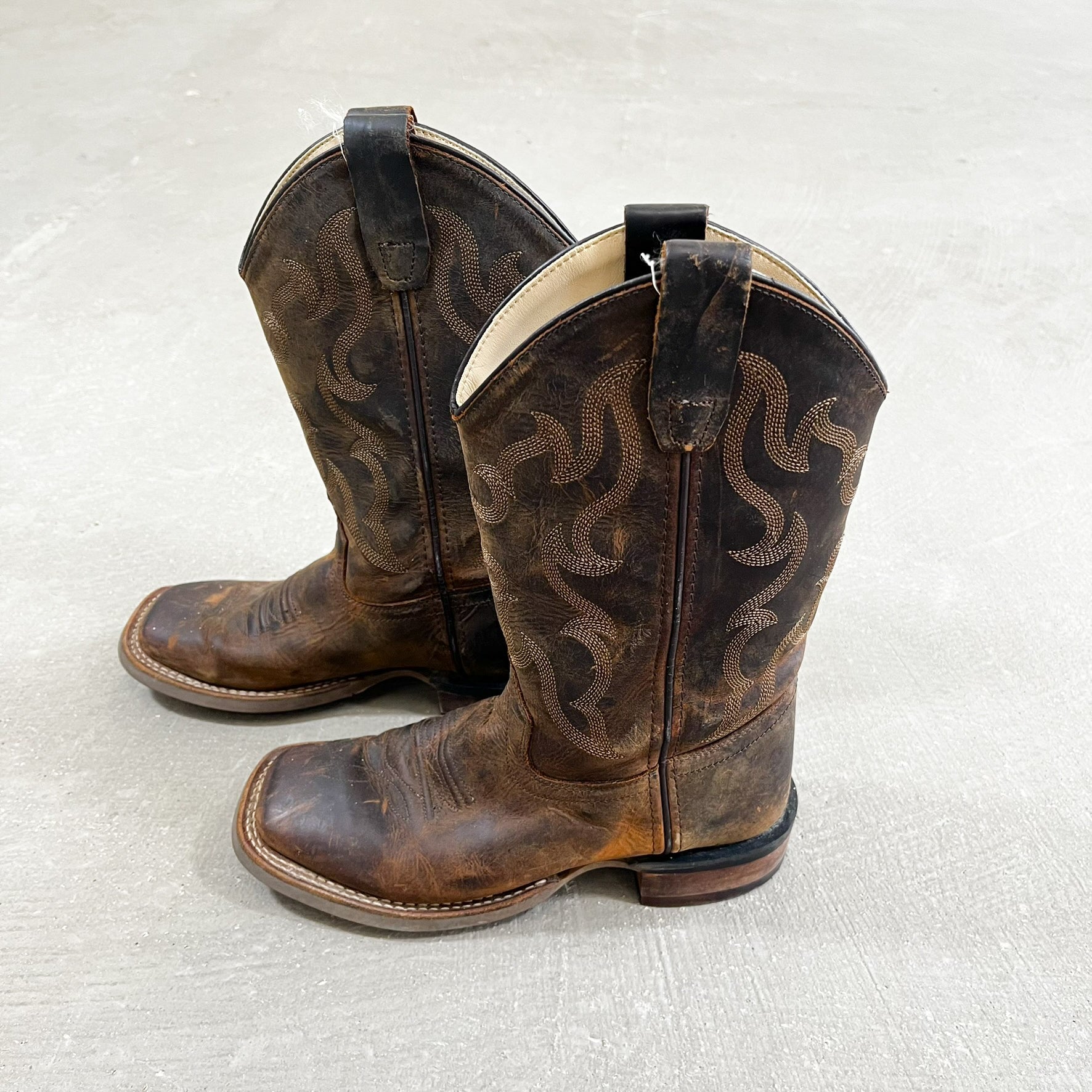 F- Old West Brown Leather Western Boots