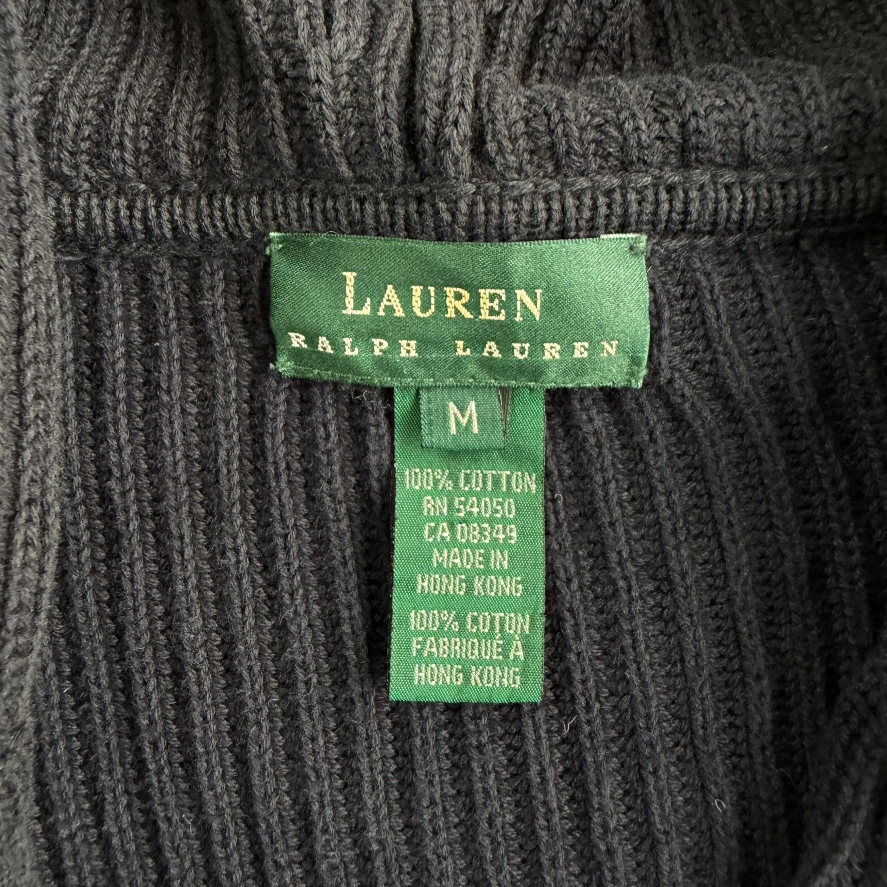 Vintage Y2K Women's Lauren Heavy Ribbed Knit Zip Up Hoodie - Women's M