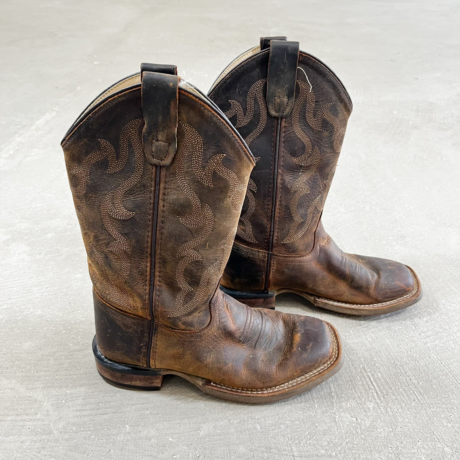 F- Old West Brown Leather Western Boots