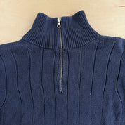 Vintage Y2K Polo Jeans Ralph Lauren MFG Quarter Zip Cotton Knit Crewneck - S