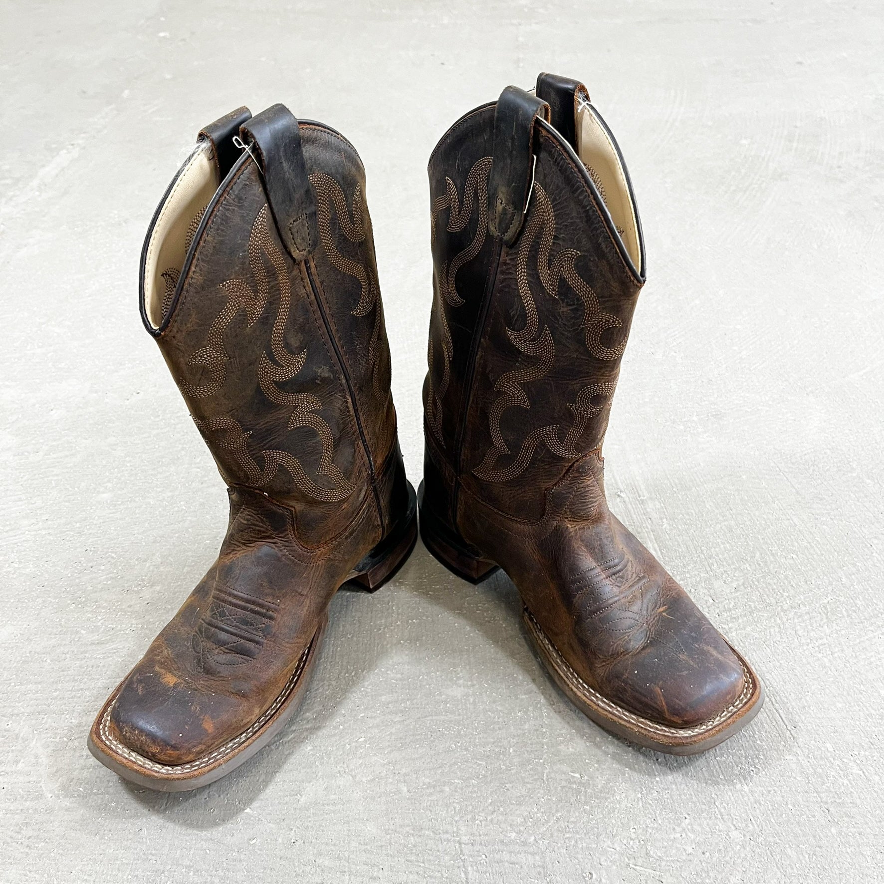 F- Old West Brown Leather Western Boots