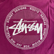 J- Vintage Stussy Logo Reggae Surf Roots Graphic Long Sleeve Tee - M