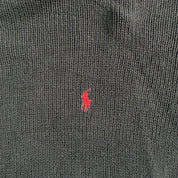 Vintage 90s Polo RL Embroidered Logo Black Turtle Neck Cotton Knit Sweater - L