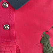 Vintage 90s Polo RL Red Embroidered Big Pony Polo Shirt - L