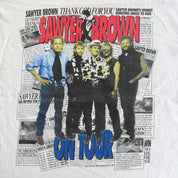 J- Vintage '94 Sawyer Brown On Tour Picture & Newspaper Graphic Made In USA Single Stitch Tee - XL