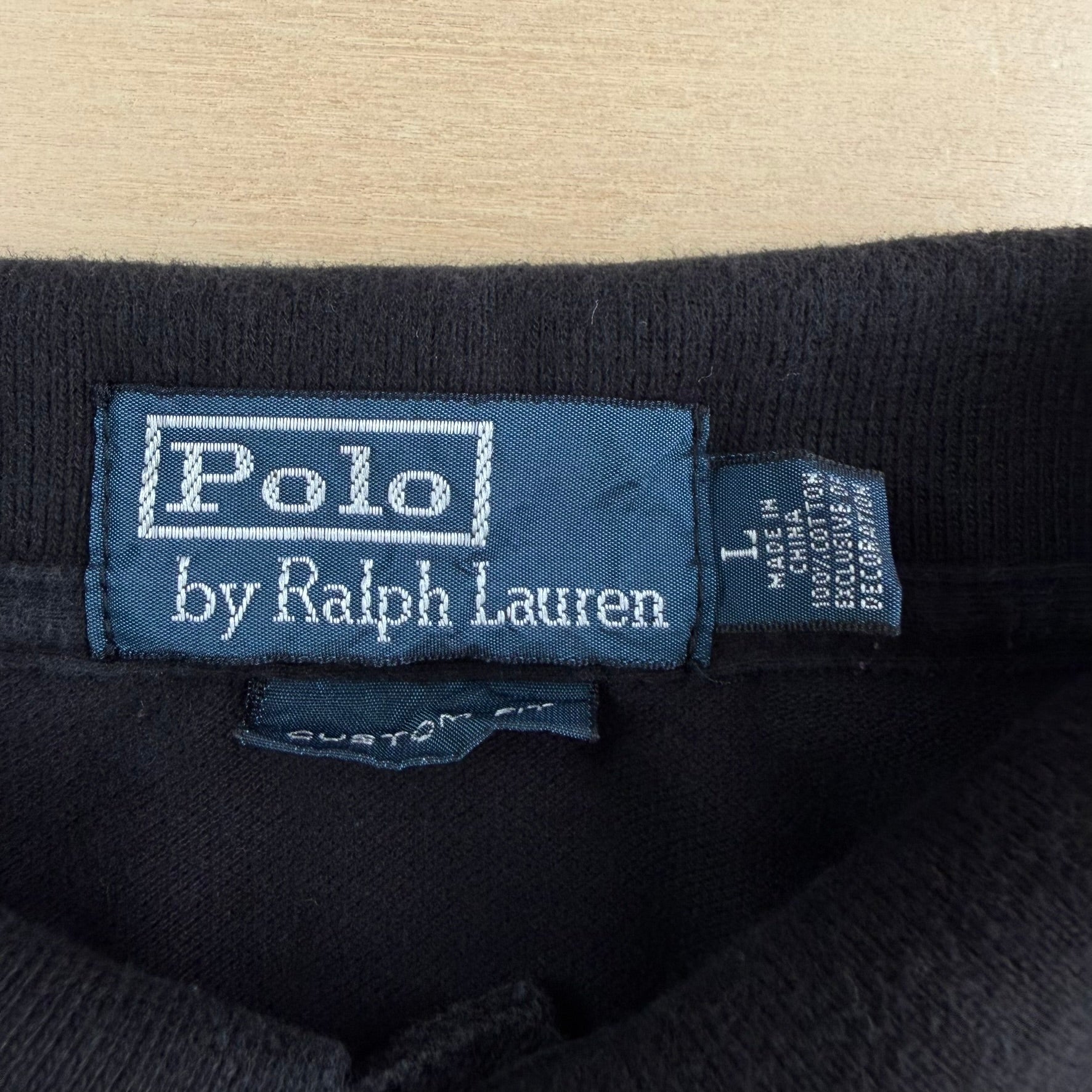 Vintage 90s Polo RL Black Watch Embroidered Big Pony Polo Shirt - L