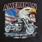J- Vintage American Classic Motorcycle & Eagle Graphic Tee - XL
