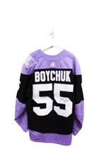 Load image into Gallery viewer, Z- New York Islanders Johnny Boychuk Game Worn NHL Adidas Signed Cancer Jersey
