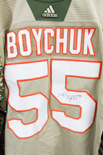 Load image into Gallery viewer, Z- New York Islanders Johnny Boychuk Game Worn NHL Adidas Signed Army Jersey
