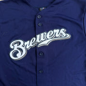 Vintage Youth Milwaukee Brewers Ryan Braun MLB Majestic Made In USA Baseball Jersey - Youth L