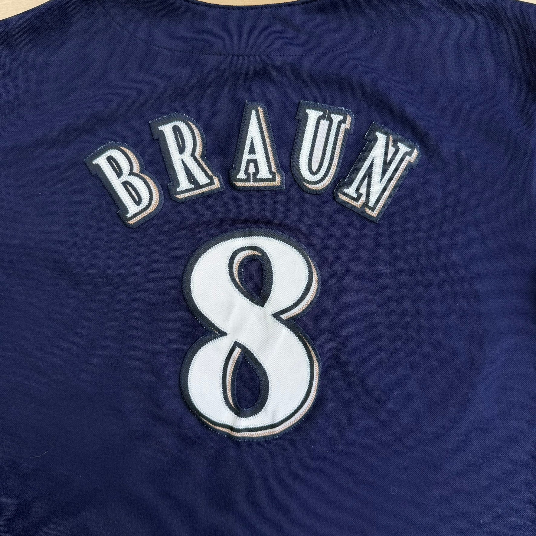 Vintage Youth Milwaukee Brewers Ryan Braun MLB Majestic Made In USA Baseball Jersey - Youth L