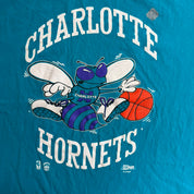 J- Vintage Charlotte Hornets NBA Graphic Made In USA Single Stitch Tee - XL