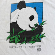 J- Vintage '95 Earthwork Extinct Is Forever Panda Graphic Made In USA Single Stitch Tee - 2XL
