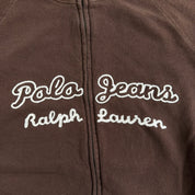 Vintage Y2K Polo Jeans RL Embroidered Text Zip Up Sweatshirt Track Jacket - Youth XL