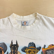 J- Vintage 90s T-shirt Loft San Antonio Cowboy Dogs Graphic Made In USA Tee - XL