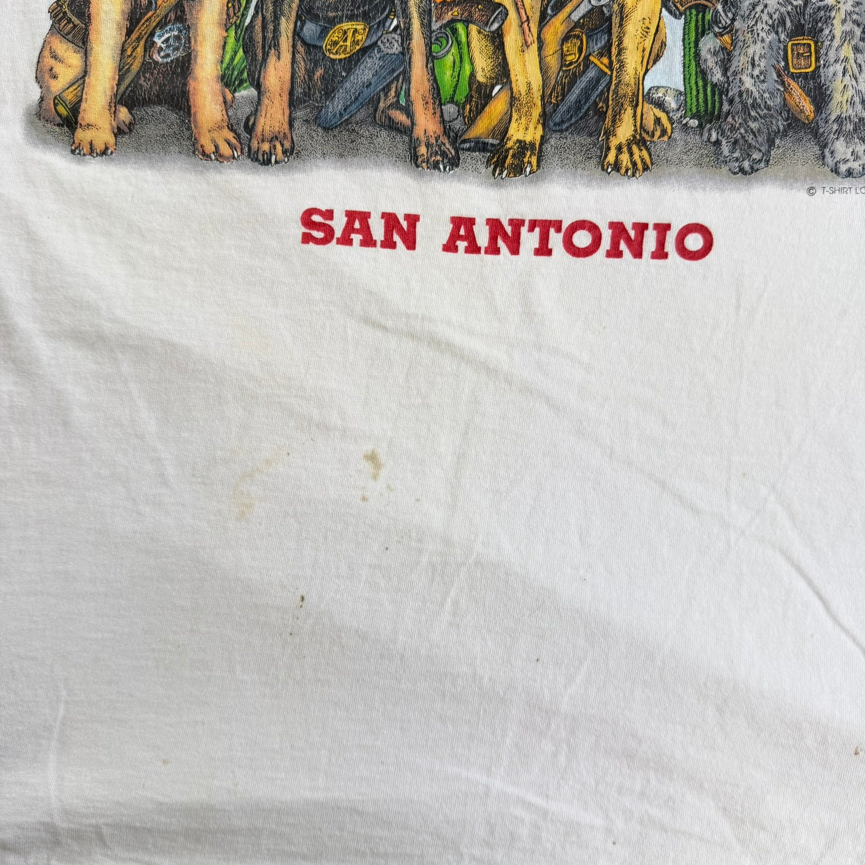 J- Vintage 90s T-shirt Loft San Antonio Cowboy Dogs Graphic Made In USA Tee - XL