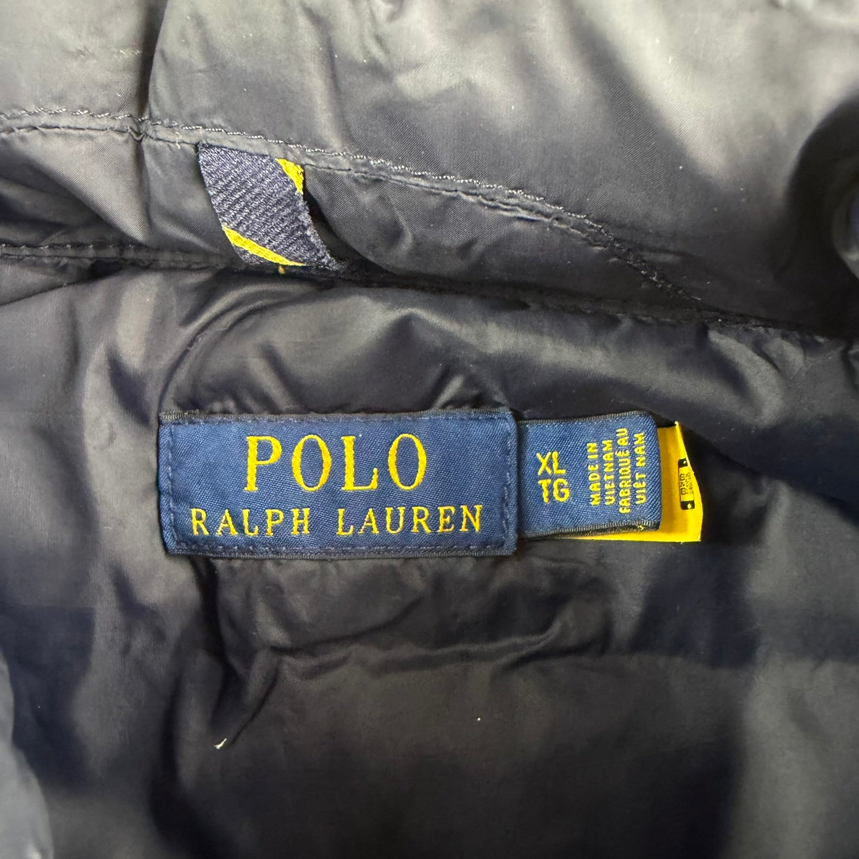 Vintage Polo RL Embroidered Logo Zip Up Puffer Winter Jacket - XL