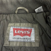 Levi's Olive Green Washed Cotton Quilt Lined Zip Up Field Jacket - XL