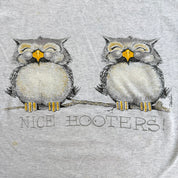 J- Vintage 90s Owls Nice Hooters! Graphic Single Stitch Tee - L