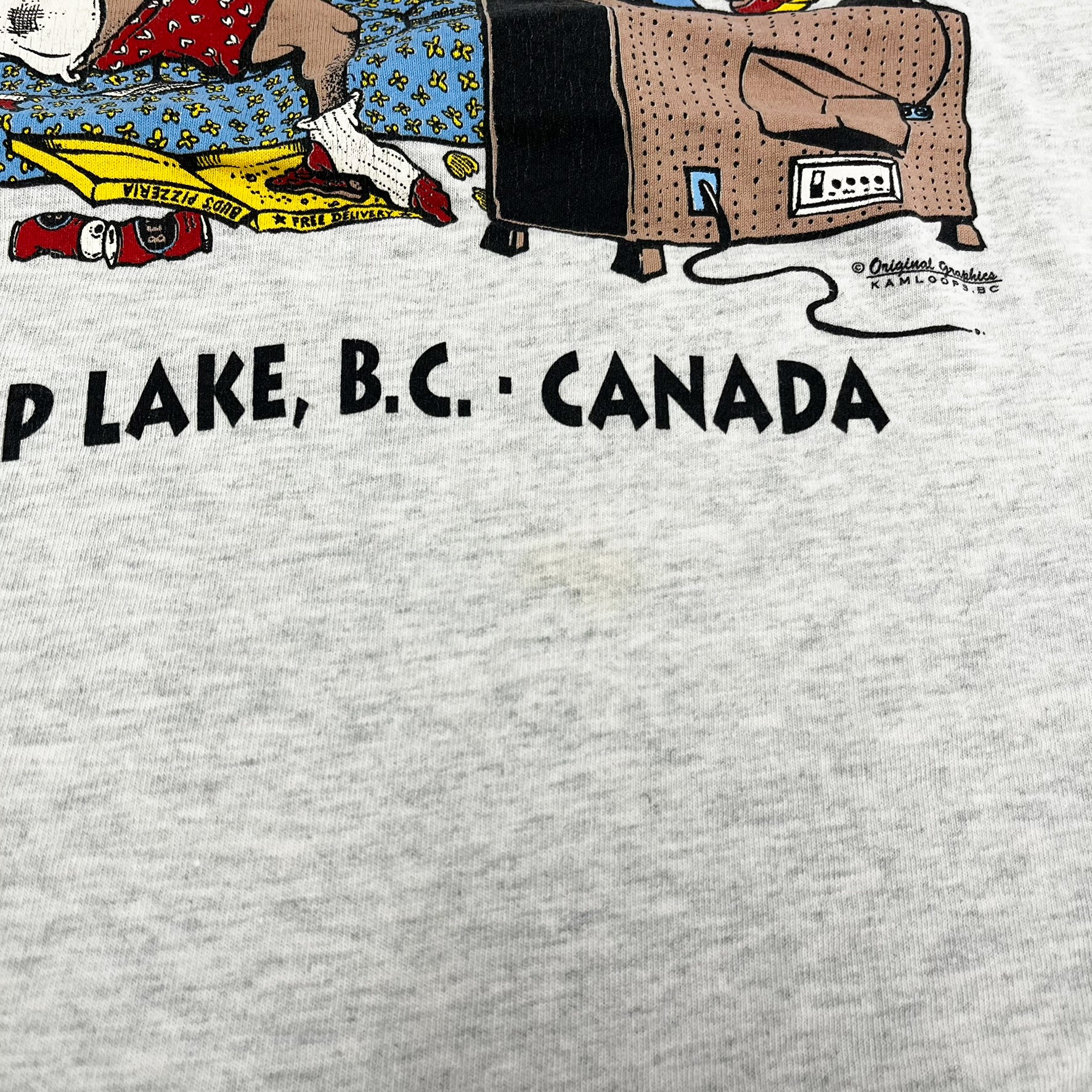 F- Vintage Shuswap Lake BC Save The Males Graphic Single Stitch Tee