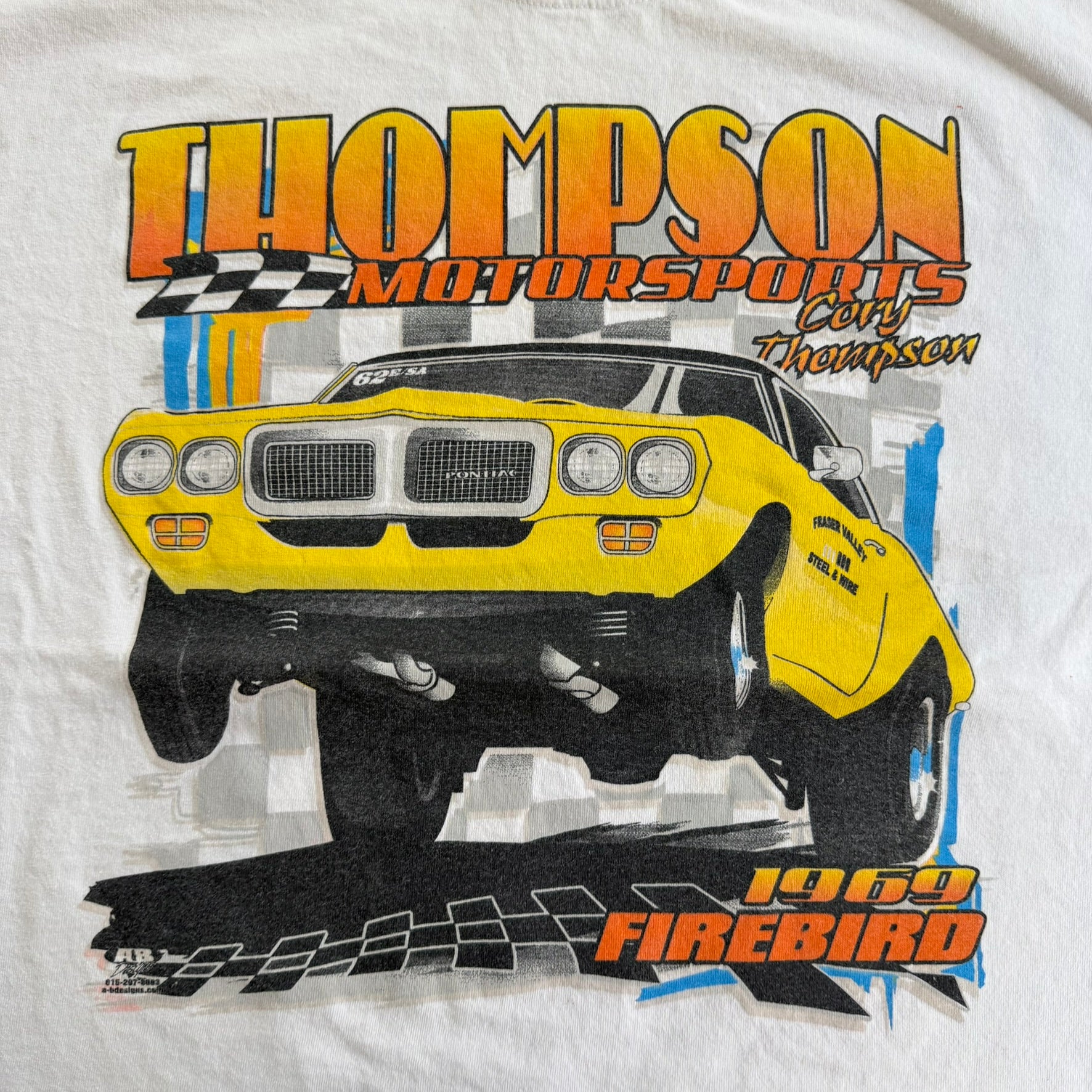 J- Vintage Thompson Motorsports 1969 Pontiac Firebird Graphic Tee - XL