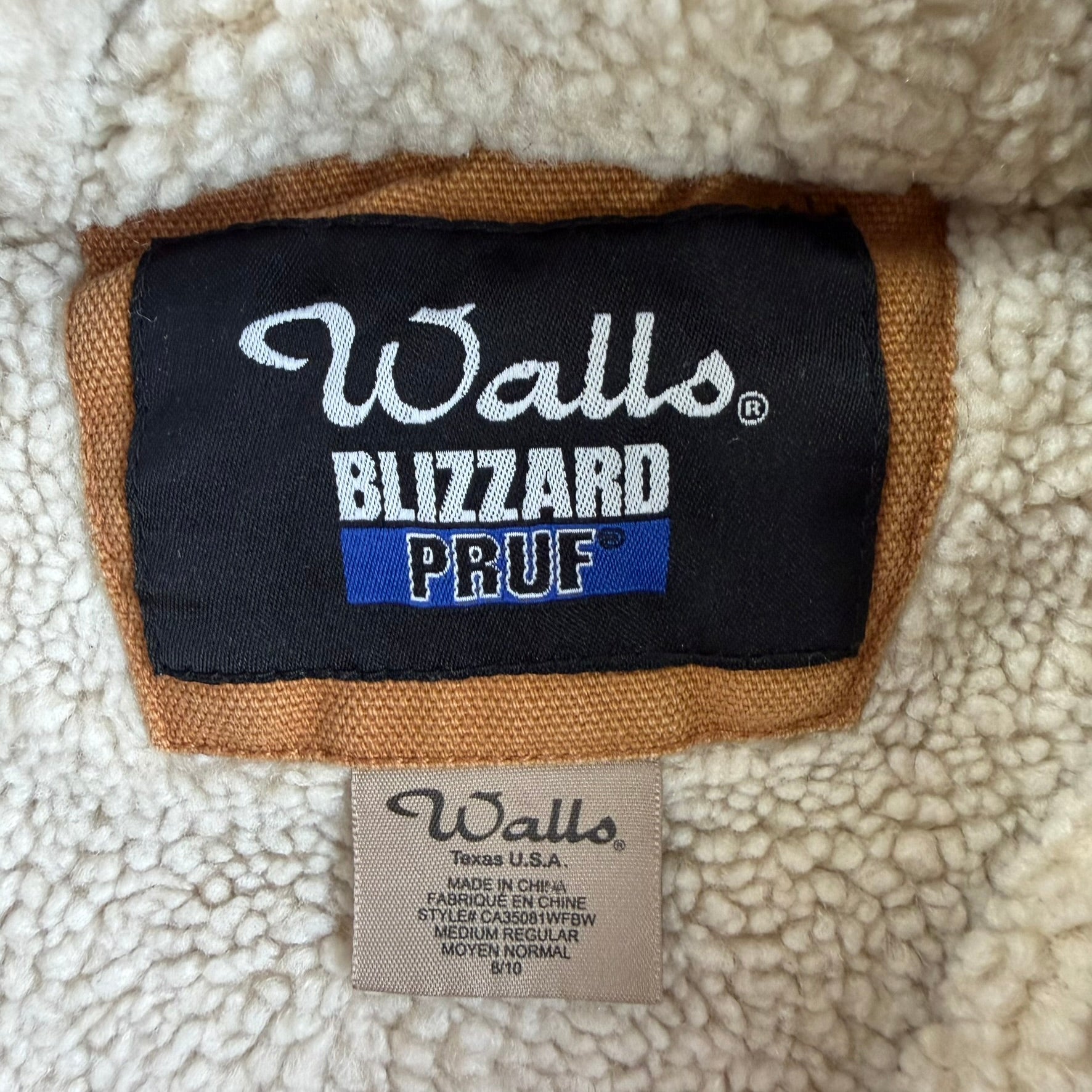 Youth Walls Blizzard Pruf Sherpa Lined Zip Up Hooded Canvas Jacket - Youth M
