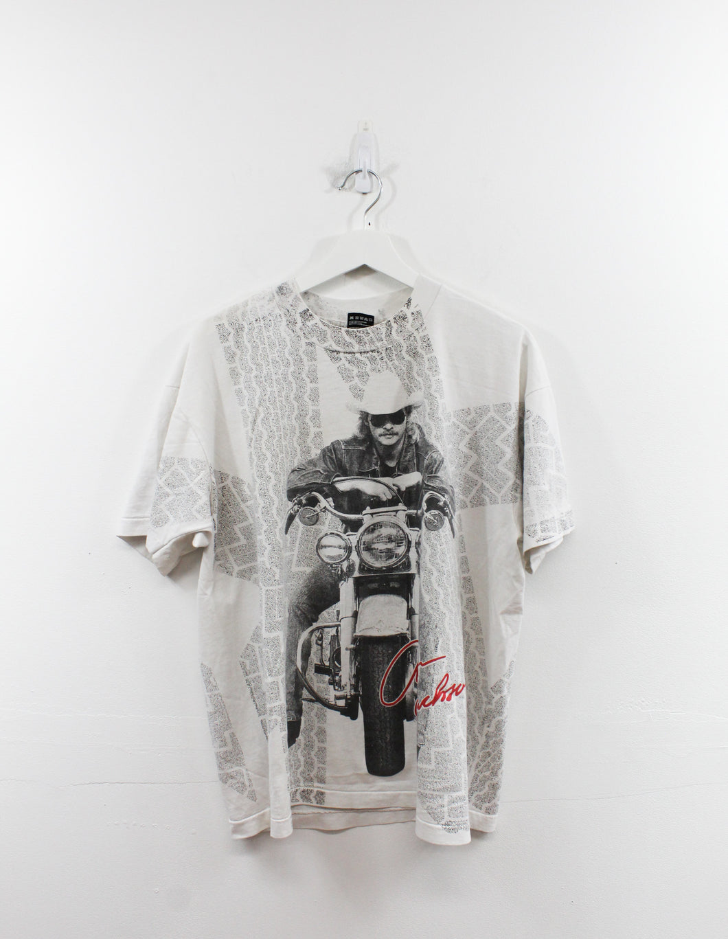 Vintage Alan Jackson Picture & Motorcycle Print All Over Tee