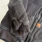 Youth Carhartt Chocolate Brown Quilt Lined Hooded Canvas Jacket - M (10/12)
