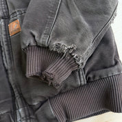 Youth Carhartt Chocolate Brown Quilt Lined Hooded Canvas Jacket - M (10/12)