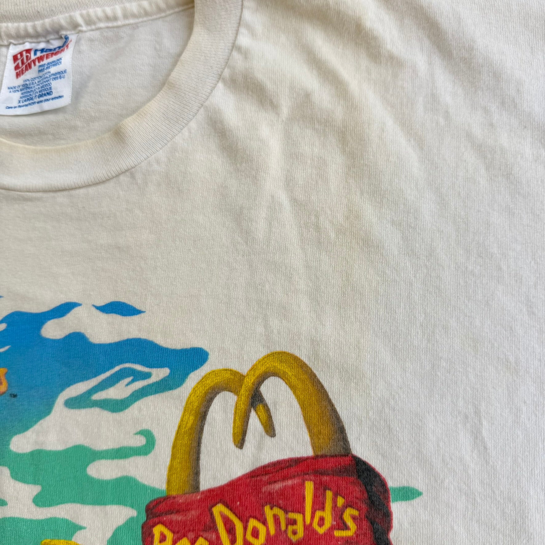 J- Vintage '94 The Flintstones & McDonald Summer 1994 Ad Graphic Single Stitch Tee - XL