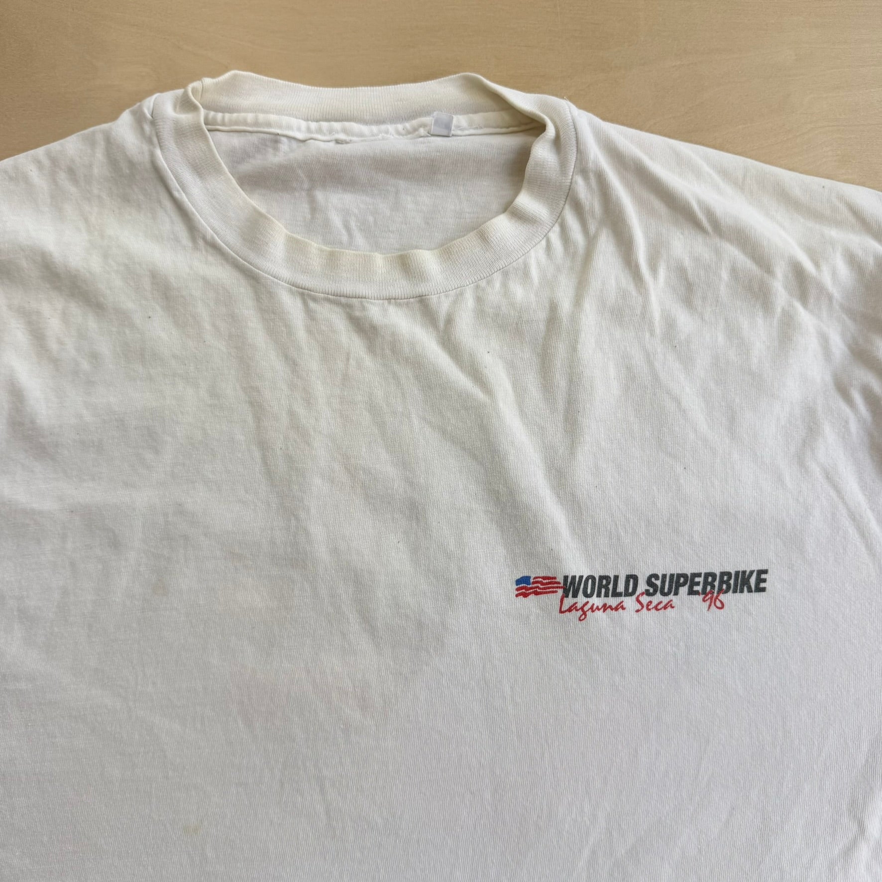 J- Vintage '96 World Super Bike Race Graphic Motorcycle Single Stitch Tee - XL