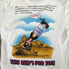 Load image into Gallery viewer, F- Vintage &#39;95 Budweiser Party Ants Graphic Single Stitch Tee
