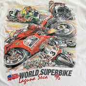 J- Vintage '96 World Super Bike Race Graphic Motorcycle Single Stitch Tee - XL