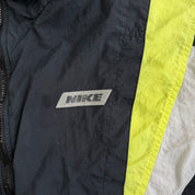 J- Vintage Nike Black/Neon Green Zip Up Lightweight Jacket - M