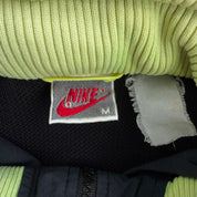 J- Vintage Nike Black/Neon Green Zip Up Lightweight Jacket - M