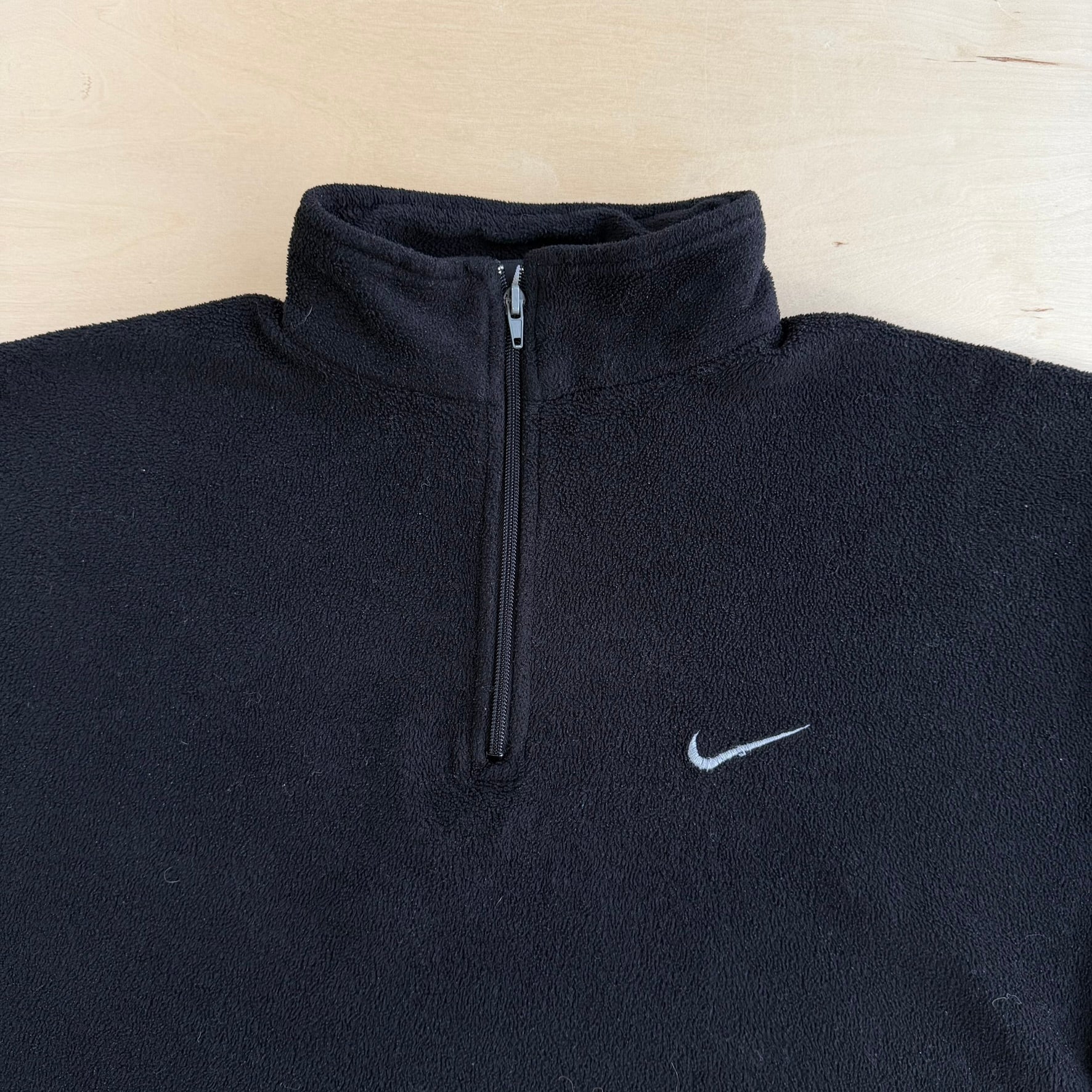 Vintage Nike Embroidered Swoosh Quarter Zip Polar Fleece - M