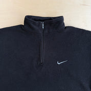 Vintage Nike Embroidered Swoosh Quarter Zip Polar Fleece - M